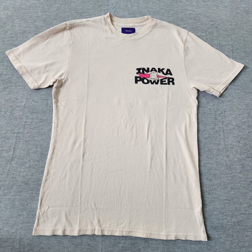 Inaka Power Size Small Beige Tan Men Short Sleeve T Shirt